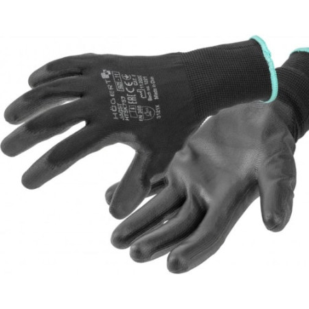 JAGST: захисні рукавички з чорним поліуретановим покриттям, HOEGERT 