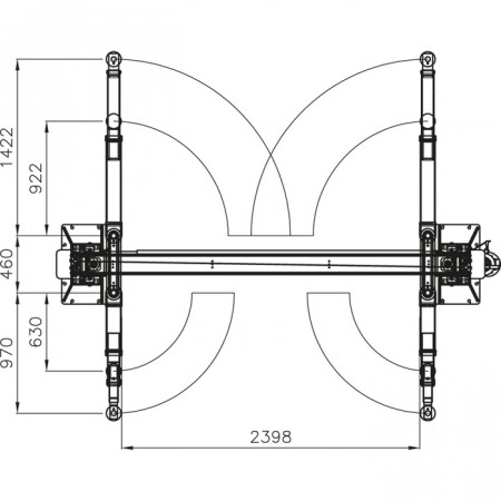OMA 210I/42В (4,2т) с верхней синхронизацией электрогидравлический 2‐х стоечный симметричный подъемник, Италия 5