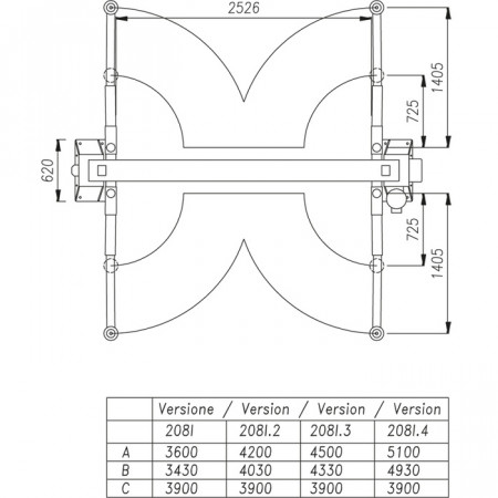 OMA 513.BS2 (5,0т) с верхней синхронизацией электрогидравлический 2‐х стоечный симметричный подъемник, Италия 3