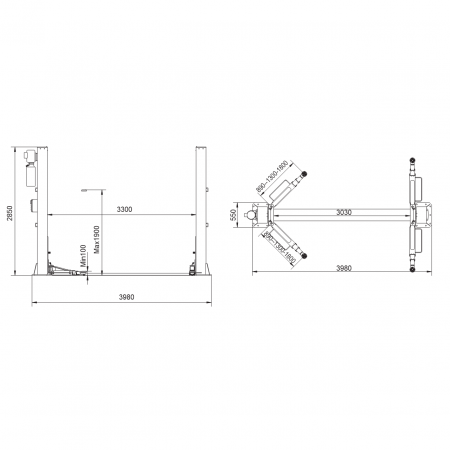 Двухстоечный электрогидравлический подъемник  SR-2055 (5500 кг), SkyRack, ВЕЛИКОБРИТАНИЯ - КИТАЙ 2