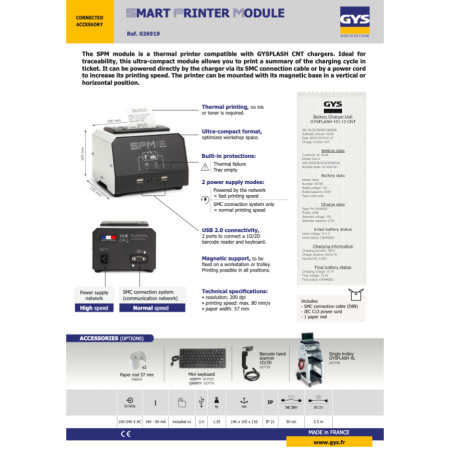 Модуль - принтер  для зарядных устройств (SPM), Gys, Франция Модуль - принтер  для зарядных устройств (SPM), Gys, Франция 5
