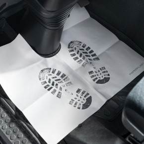 Одноразовые непромокаемые коврики (45х50см) с вырезом для груз. авто, SERWO PAPERPLAST 500 шт., Германия