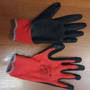 RODER: красно-черные защитные перчатки с латексным покрытием, HOEGERT